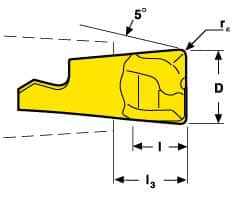Seco - MM08 MD03 Grade F30M Carbide End Milling Tip Insert - TiAlN/TiN Finish, 2 Flutes, 0.315" Cutting Diam, 0.223" Depth of Cut, 0.267" Extension, 0.039" Cnr Rad - Americas Industrial Supply