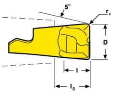Seco - MM08 MD03 Grade F30M Carbide End Milling Tip Insert - TiAlN/TiN Finish, 2 Flutes, 0.315" Cutting Diam, 0.223" Depth of Cut, 0.267" Extension, 0.039" Cnr Rad - Americas Industrial Supply