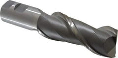 Interstate - 1-1/2", 4" LOC, 1-1/4" Shank Diam, 6-1/2" OAL, 2 Flute, High Speed Steel Square End Mill - Single End, Uncoated, Spiral Flute, Centercutting, Right Hand Cut, Right Hand Flute - Americas Industrial Supply
