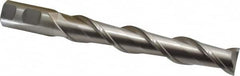 Interstate - 1", 6" LOC, 1" Shank Diam, 8-1/2" OAL, 2 Flute, High Speed Steel Square End Mill - Single End, Uncoated, Spiral Flute, 37° Helix, Centercutting, Right Hand Cut, Right Hand Flute - Americas Industrial Supply