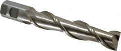 Interstate - 1-1/4", 6" LOC, 1-1/4" Shank Diam, 8-1/2" OAL, 2 Flute, High Speed Steel Square End Mill - Single End, Uncoated, Spiral Flute, 37° Helix, Centercutting, Right Hand Cut, Right Hand Flute - Americas Industrial Supply