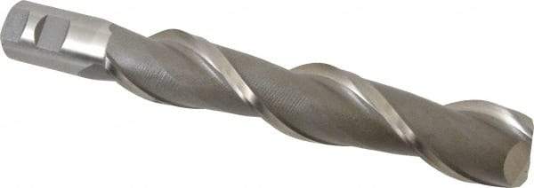 Interstate - 1-1/2", 8" LOC, 1-1/4" Shank Diam, 10-1/2" OAL, 2 Flute, High Speed Steel Square End Mill - Single End, Uncoated, Spiral Flute, 37° Helix, Centercutting, Right Hand Cut, Right Hand Flute - Americas Industrial Supply