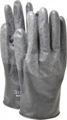North - Size XL (10), 11" Long, 13 mil Thick, Butyl Chemical Resistant Gloves - Textured Finish, Rolled Cuff, Black - Americas Industrial Supply