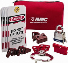NMC - 12 Piece Electrical Lockout Kit - Keyed Differently, Comes in Pouch - Americas Industrial Supply