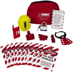 NMC - 18 Piece Electrical Lockout Kit - Keyed Differently, Comes in Pouch - Americas Industrial Supply