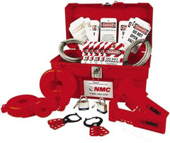NMC - 32 Piece Valve Lockout Kit - Keyed Differently, Comes in Pouch - Americas Industrial Supply