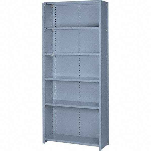 Lyon - 6 Shelf, 600 Lb. Capacity, Closed Shelving Starter Unit - 36 Inch Wide x 24 Inch Deep x 84 Inch High, Gray - Americas Industrial Supply