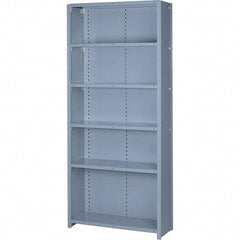 Lyon - 6 Shelf, 600 Lb. Capacity, Closed Shelving Starter Unit - 36 Inch Wide x 12 Inch Deep x 84 Inch High, Gray - Americas Industrial Supply