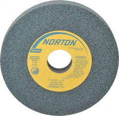 Norton - 6" Diam x 1-1/4" Hole x 3/4" Thick, I Hardness, 60 Grit Surface Grinding Wheel - Silicon Carbide, Type 1, Medium Grade, 4,140 Max RPM, Vitrified Bond, No Recess - Americas Industrial Supply