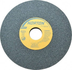 Norton - 7" Diam x 1-1/4" Hole x 1/2" Thick, J Hardness, 60 Grit Surface Grinding Wheel - Silicon Carbide, Type 1, Medium Grade, 3,600 Max RPM, Vitrified Bond, No Recess - Americas Industrial Supply