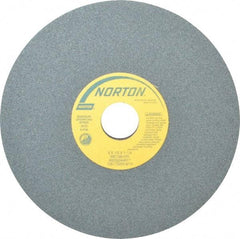 Norton - 8" Diam x 1-1/4" Hole x 1/2" Thick, I Hardness, 100 Grit Surface Grinding Wheel - Silicon Carbide, Type 1, Fine Grade, 3,600 Max RPM, Vitrified Bond, No Recess - Americas Industrial Supply