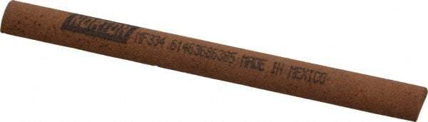 Norton - 4" Long x 3/8" Diam Aluminum Oxide Sharpening Stone - Half Round, Medium Grade - Americas Industrial Supply