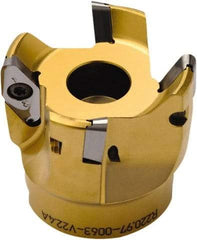 Seco - 4" Cut Diam, 0.394" Max Depth, 1-1/2" Arbor Hole, 5 Inserts, VPGX 2206 Insert Style, Indexable Copy Face Mill - 25,000 Max RPM, 2-1/4 High, Through Coolant - Americas Industrial Supply