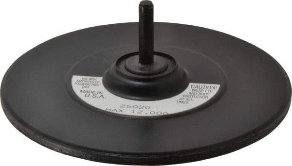 3M - 5" Diam Adhesive/PSA Disc Backing Pad - 1/4" Shank Diam, Medium Density, 6,000 RPM - Americas Industrial Supply