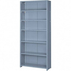 Lyon - 7 Shelf, 1,300 Lb. Capacity, Closed Shelving Starter Unit - 36 Inch Wide x 12 Inch Deep x 84 Inch High, Gray - Americas Industrial Supply