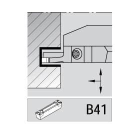 Kennametal - 4mm Groove Width, 14mm Max Depth of Cut, Left Hand Cut, A4M-B Indexable Grooving Blade - 4 Seat Size, Series A4 - Americas Industrial Supply