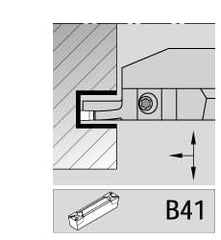 Kennametal - 4mm Groove Width, 14mm Max Depth of Cut, Left Hand Cut, A4M-B Indexable Grooving Blade - 4 Seat Size, Series A4 - Americas Industrial Supply