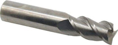 Made in USA - 3/4", 1-1/2" LOC, 3/4" Shank Diam, 4" OAL, 3 Flute, Solid Carbide Square End Mill - Single End, Uncoated, Spiral Flute, 45° Helix, Centercutting, Right Hand Cut, Right Hand Flute - Americas Industrial Supply