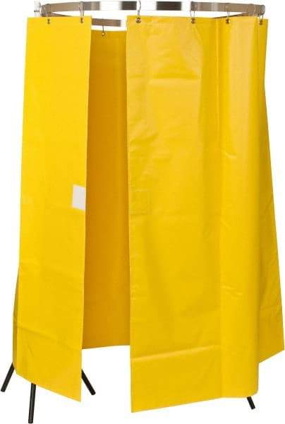 Bradley - 145" Wide x 70" High, Vinyl Plumbed Wash Station Shower Curtain - Includes Curtain Rail & Mounting Bracket - Americas Industrial Supply