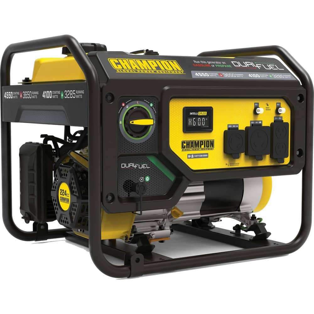 Portable Power Generators; Fuel Type: Gasoline; Liquid Propane (LP); Starting Method: Recoil; Running Watts: 3650; Engine Size (L): 224 Cc; Run Time Half Load: 14 hr; Number Of Outlets: 3.000; Generator Outlet Type: 120V Locking (L5-30R); 120V (TT-30R); 1