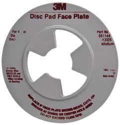 3M - 4-1/2" Max Diam, Abrasive Disc Face Plate - 5/8-11, 10,000 RPM - Americas Industrial Supply