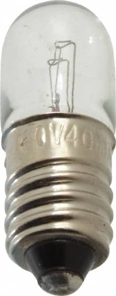 Value Collection - 2.4 Watt, Incandescent Miniature & Specialty T3-1/4 Lamp - Miniature Screw Base, 2 to 4.999 Equivalent Range, Warm (1,000 to 3,000), Dimmable, 1" OAL - Americas Industrial Supply