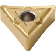 Seco - TNMP331 MF1 Grade TS2000 Carbide Turning Insert - TiAlN/TiN Finish, 60° Triangle, 3/8" Inscr Circle, 3/16" Thick, 1/64" Corner Radius - Americas Industrial Supply