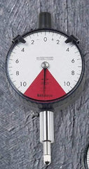 Mitutoyo - 1.6mm Range, 80-0-80 Dial Reading, 0.02mm Graduation Dial Drop Indicator - 2-1/8" Dial, 2mm Range per Revolution, 0.016mm Accuracy - Americas Industrial Supply