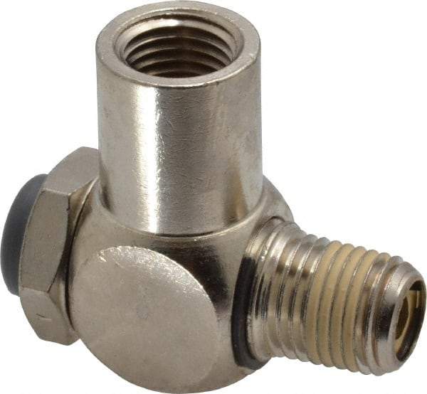 Norgren - 1/4" Female NPT x 1/4" Male NPT Tamper Resistant Flow Control Valve - 5 to 150 psi, Needle Valve & Brass Material - Americas Industrial Supply