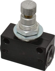 Norgren - 1/8" NPT Inlet x 1/8" NPT Outlet In-Line Flow Control Valve - 15 to 145 psi, Needle Valve & Aluminum Material - Americas Industrial Supply