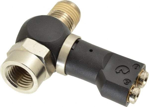 Norgren - 5/32" Tube x 1/4" NPTF Pressure Sensor Fitting Valve - 0 to 145 psi & Brass Material - Americas Industrial Supply