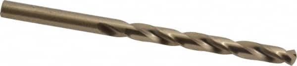 Triumph Twist Drill - 1/4" 135° Cobalt Jobber Drill - Oxide/Gold Finish, Right Hand Cut, Spiral Flute, Straight Shank, 4" OAL, Split Point - Americas Industrial Supply