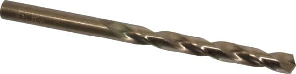 Triumph Twist Drill - 9/32" 135° Cobalt Jobber Drill - Oxide/Gold Finish, Right Hand Cut, Spiral Flute, Straight Shank, 4-1/4" OAL, Split Point - Americas Industrial Supply