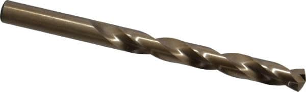 Triumph Twist Drill - 27/64" 135° Cobalt Jobber Drill - Oxide/Gold Finish, Right Hand Cut, Spiral Flute, Straight Shank, 5-3/8" OAL, Split Point - Americas Industrial Supply