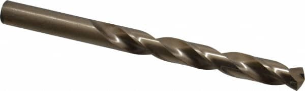 Triumph Twist Drill - 31/64" 135° Cobalt Jobber Drill - Oxide/Gold Finish, Right Hand Cut, Spiral Flute, Straight Shank, 5-7/8" OAL, Split Point - Americas Industrial Supply