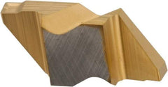 Kennametal - 2M220NG K Grade KC730, 2.2mm Cutting Width Carbide Grooving Insert - 2.79mm Max Depth of Cut, Left Hand, 0.19mm Corner Radius, TiN Finish - Americas Industrial Supply