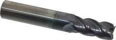Accupro - 15/32", 1" LOC, 1/2" Shank Diam, 3" OAL, 4 Flute, Solid Carbide Square End Mill - Single End, AlTiN Finish, Spiral Flute, 40° Helix, Centercutting, Right Hand Cut, Right Hand Flute - Americas Industrial Supply