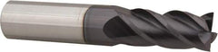 Accupro - 11/16", 1-1/2" LOC, 3/4" Shank Diam, 4" OAL, 4 Flute, Solid Carbide Square End Mill - Single End, AlTiN Finish, Spiral Flute, 40° Helix, Centercutting, Right Hand Cut, Right Hand Flute - Americas Industrial Supply