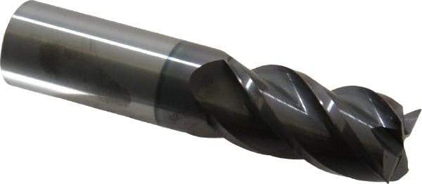 Accupro - 7/8", 1-3/4" LOC, 7/8" Shank Diam, 4" OAL, 4 Flute, Solid Carbide Square End Mill - Single End, AlTiN Finish, Spiral Flute, 40° Helix, Centercutting, Right Hand Cut, Right Hand Flute - Americas Industrial Supply