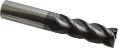 Accupro - 1", 3" LOC, 1" Shank Diam, 6" OAL, 4 Flute, Solid Carbide Square End Mill - Single End, AlTiN Finish, Spiral Flute, 40° Helix, Centercutting, Right Hand Cut, Right Hand Flute - Americas Industrial Supply