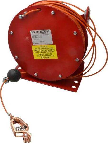 Reelcraft - 3/32 Inch x 100 Ft. Steel Stranded Cable Grounding Reel - Spring Driven Reel - Americas Industrial Supply