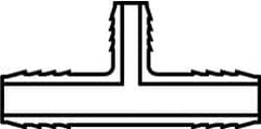 Value Collection - 1/2 x 1/2 x 3/4" Barb, Multiple Barbed Tube Reducing Tee - PVC, Male - Americas Industrial Supply
