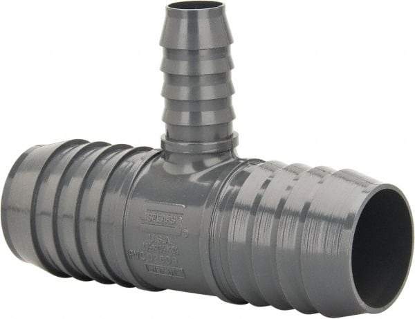 Value Collection - 1-1/2 x 1-1/2 x 3/4" Barb, Multiple Barbed Tube Reducing Tee - PVC, Male - Americas Industrial Supply