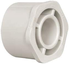 Value Collection - 2-1/2 x 1" PVC Plastic Pipe Bushing - Schedule 40, Spig x Slip End Connections - Americas Industrial Supply