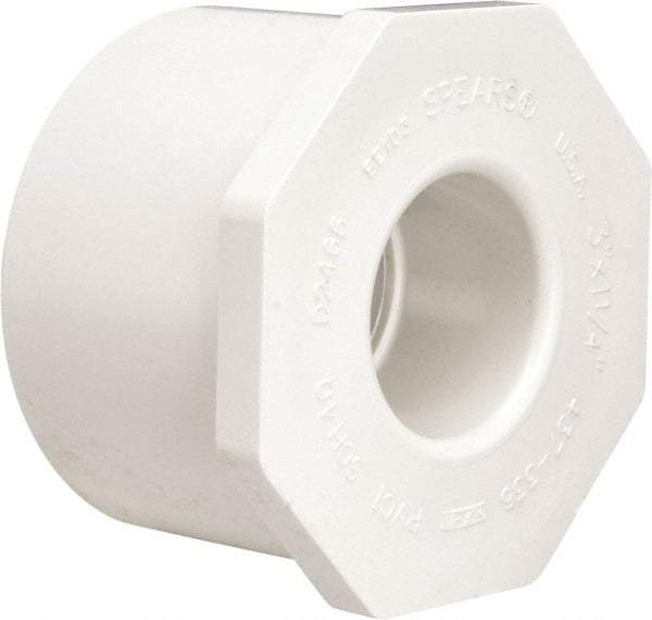 Value Collection - 3 x 1-1/4" PVC Plastic Pipe Bushing - Schedule 40, Spig x Slip End Connections - Americas Industrial Supply