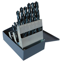 ‎1mm-13mm RHS / RHC HSS 118 Degree Radial Point General Purpose Jobber Length Metric Drill Set - Steam Oxide