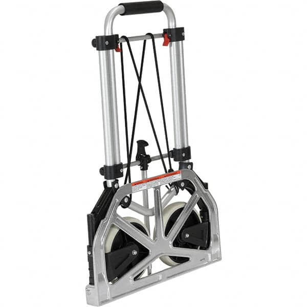 Vestil - 250 Lb Capacity 26" OAH Hand Truck - Fold Away Handle, Aluminum, Rubber Wheels - Americas Industrial Supply