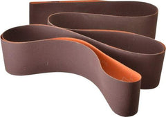 Norton - 3" Wide x 132" OAL, 320 Grit, Aluminum Oxide Abrasive Belt - Aluminum Oxide, Extra Fine, Coated, J Weighted Cloth Backing, Series R245 - Americas Industrial Supply