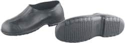 Dunlop Protective Footwear - Men's 4-5 Rain & Cold Resistant Overshoes - 4" High, Plain Toe, Nonslip & Cleated Sole, PVC Upper, Black - Americas Industrial Supply