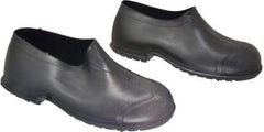 Dunlop Protective Footwear - Men's 8-9 Rain & Cold Resistant Overshoes - 4" High, Plain Toe, Nonslip & Cleated Sole, PVC Upper, Black - Americas Industrial Supply
